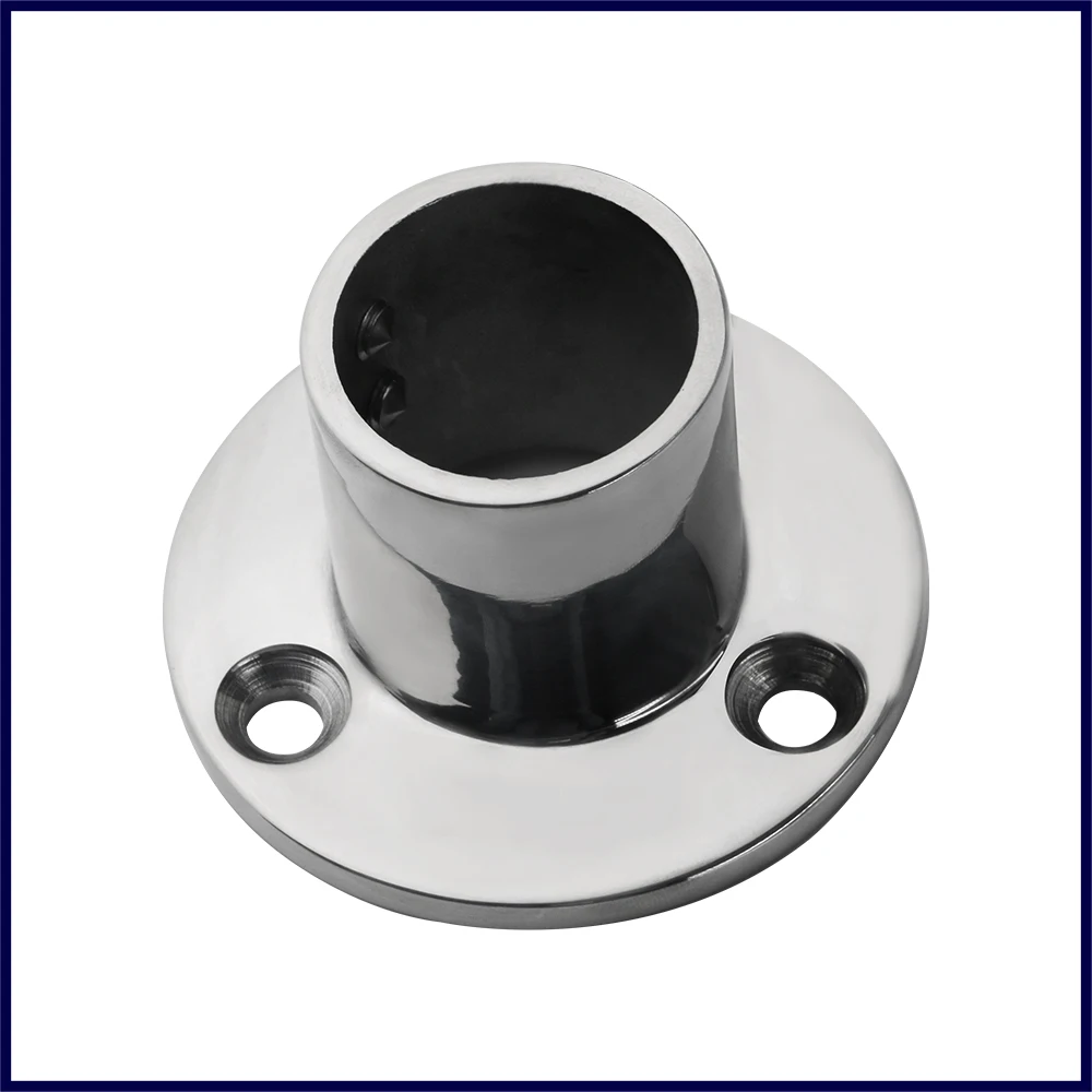 Boat Mount Pipe Stanchion 316 Stainless Steel 90° 22/25/30/32mm Round Pipe Base Handrail Fitting Stanchion Marine Accessories