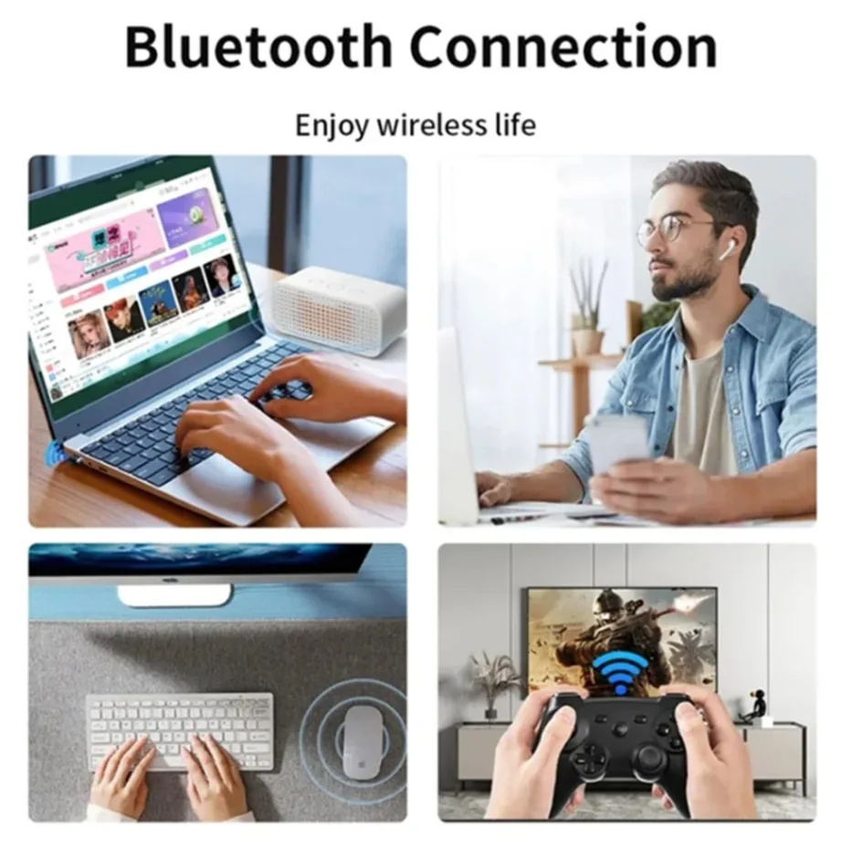 USB Bluetooth 5.3 アダプタ PC ラップトップコンピュータワイヤレスドングル Bluetooth アダプタサポートマウスキーボード Windows 7/8.1/10/11