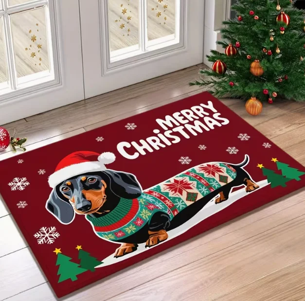 Christmas-Themed Antler Welcome Mat Cozy Carpets Suitable for Indoor and Outdoor Use Ideal for Kitchen Home, Office Laundry Area