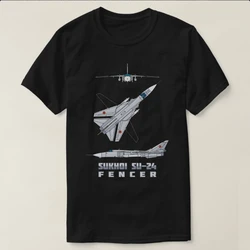 Soviet Russian Sukhoi Su-24 Fencer Fighter Bomber T-Shirt 100% Cotton O-Neck Short Sleeve Casual Mens T-shirt Size S-3XL