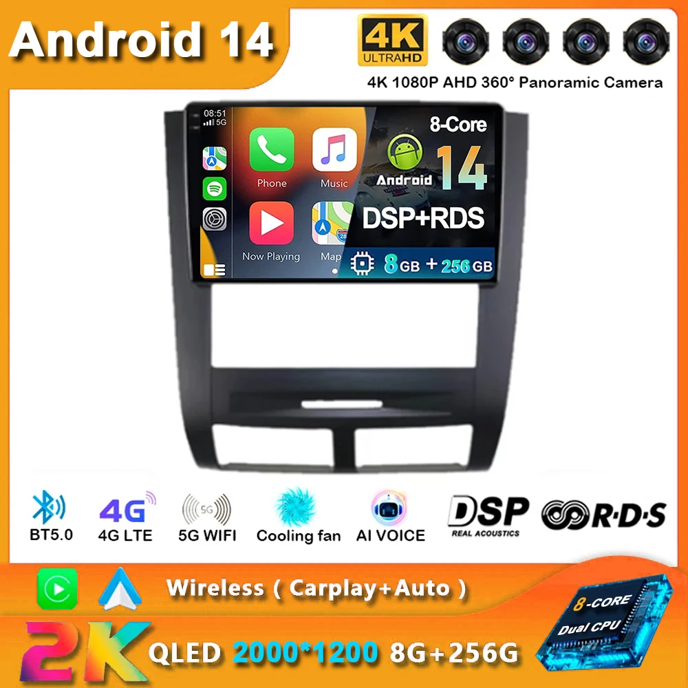 Android 14 For SSANGYONG Rexton 2002 -2006 Multimedia Car Player Lettore Autoradio Screen Vehicle Navigation GPS No 2din