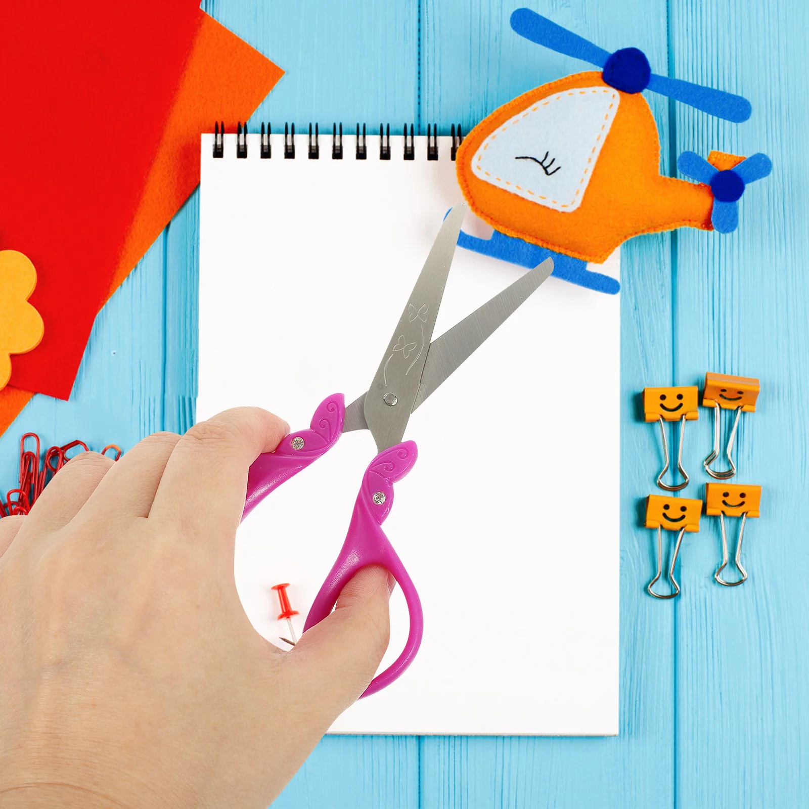 Round Tip Scissors For Smooth Blade Lightweight Safety Craft Scissors For School Students Paper Cutting Supplies Handicraft