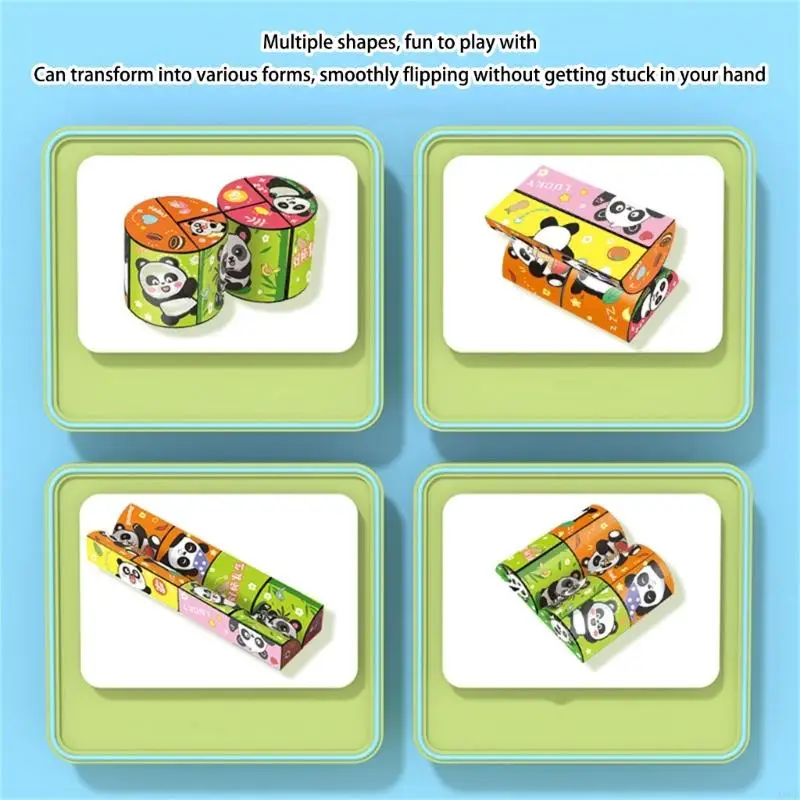 Đồ chơi xếp hình hình khối có họa tiết gấu trúc có thể đảo ngược dành cho liệu pháp rèn luyện tinh thần A2UB