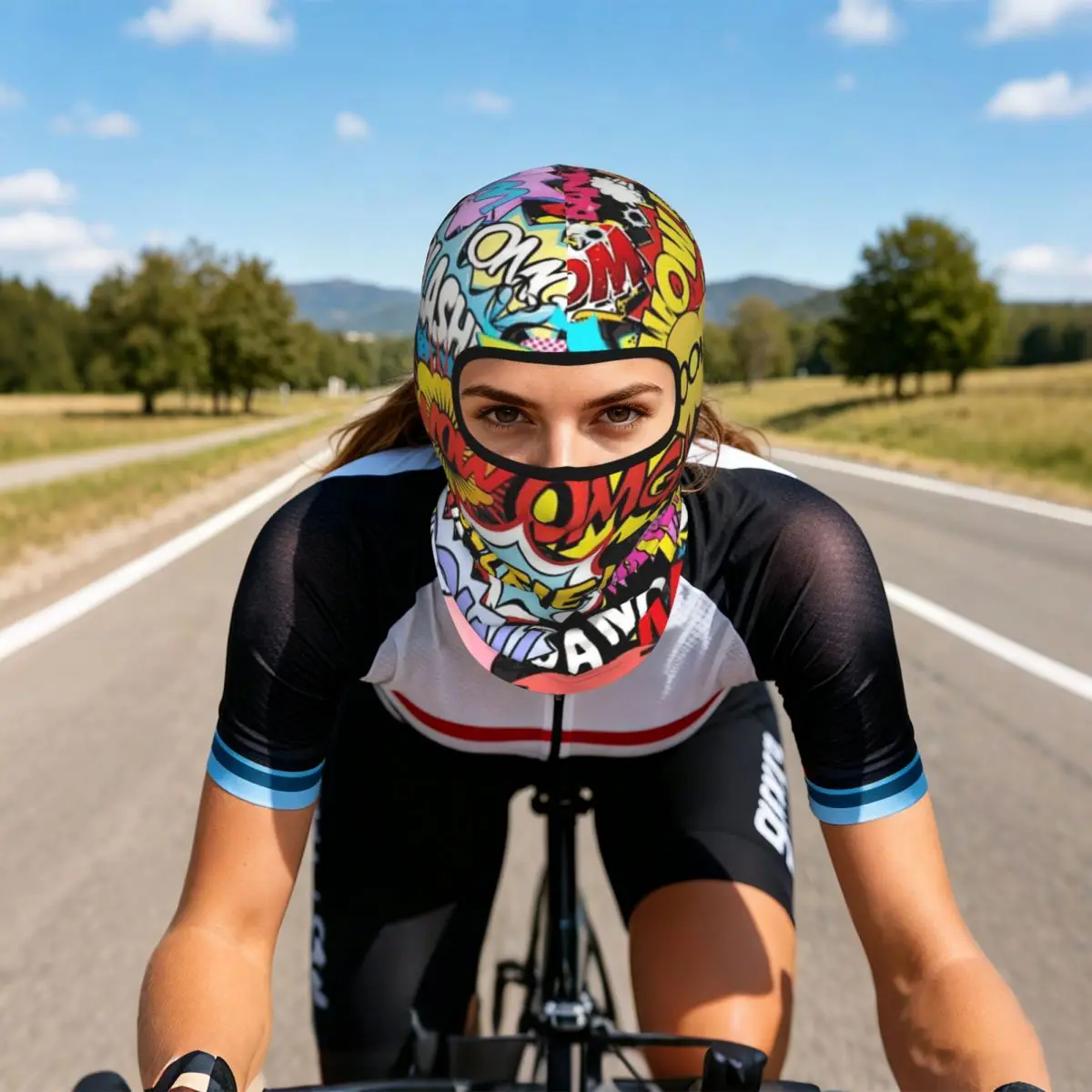 Street Graffiti Comic Pop Art Thin Balaclava Full Face Mask Sun Protection Neck Gaiter For Motorcycle Cycling Fishing Outdoor
