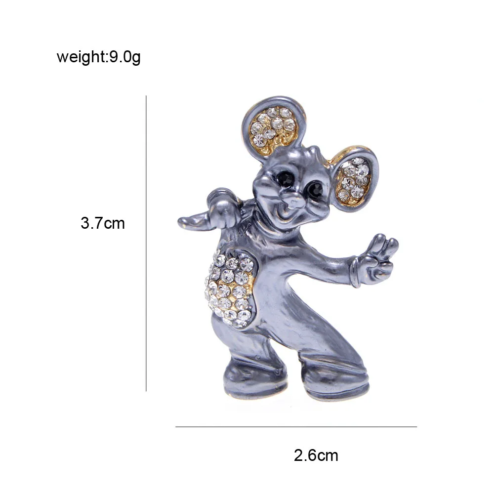 CINDY XIANG Rhinestone Mouse Brooches Unisex Women And Men Animal Pin Enamel Brooch Fashion Jewelry