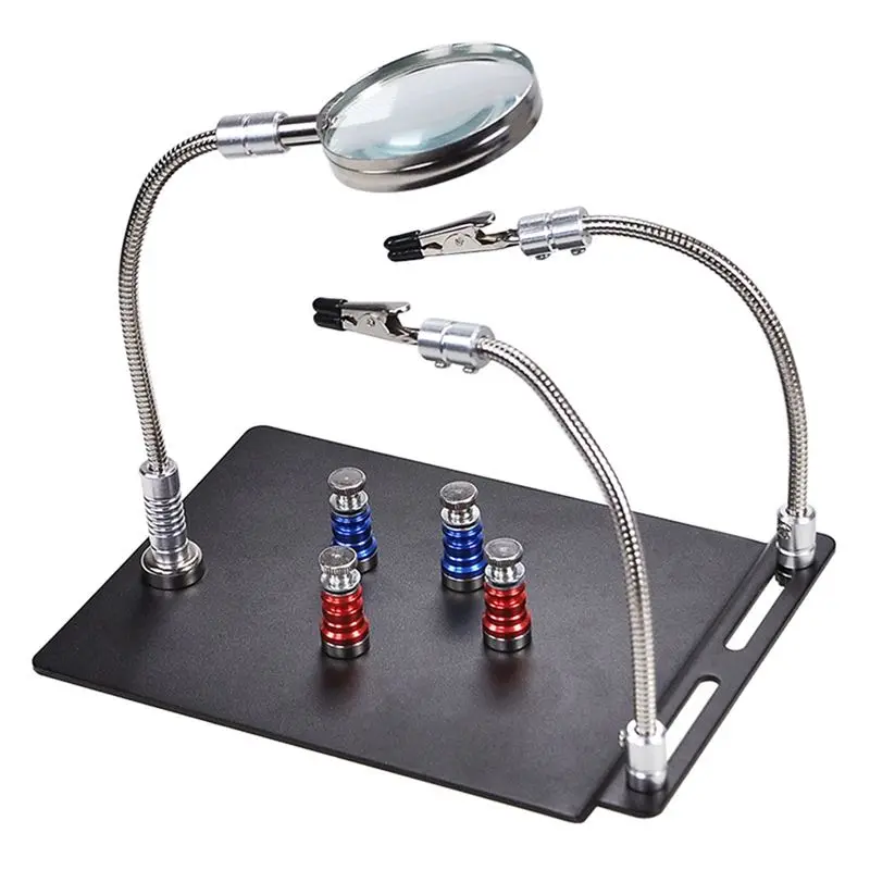abjn-magnetic-magnifying-glass-pcb-circuit-board-holder-flexible-soldering-welding-station-soldering-iron-stand