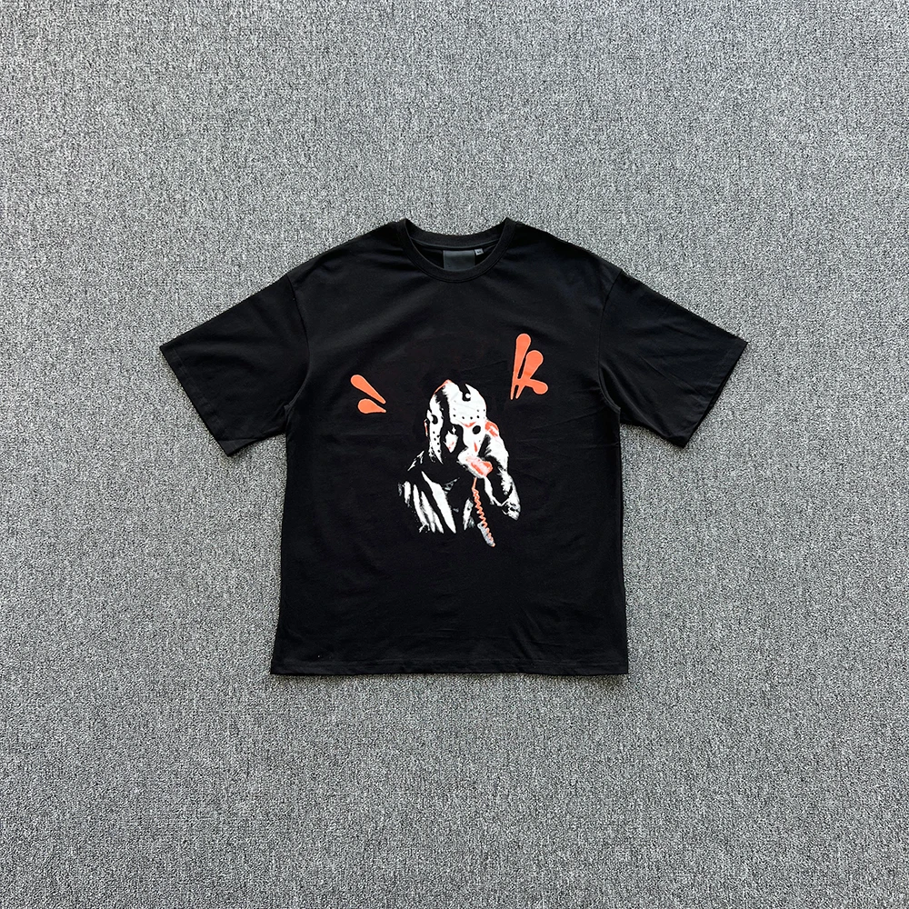 

SY-127 Unisex Cotton Short Sleeve Tee Jogger T-shirt Summer Tracksuit Top Jersey HALLOWEEN PHONE TEE-BLACK/ORANGE