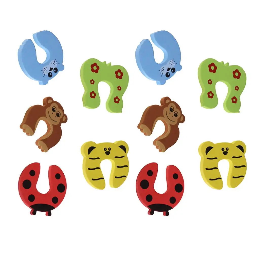 

10 Pcs Cartoon Door Stops Baby Safety EVA Finger Protector Anti pinch Stopper Home Table Corner Bumper