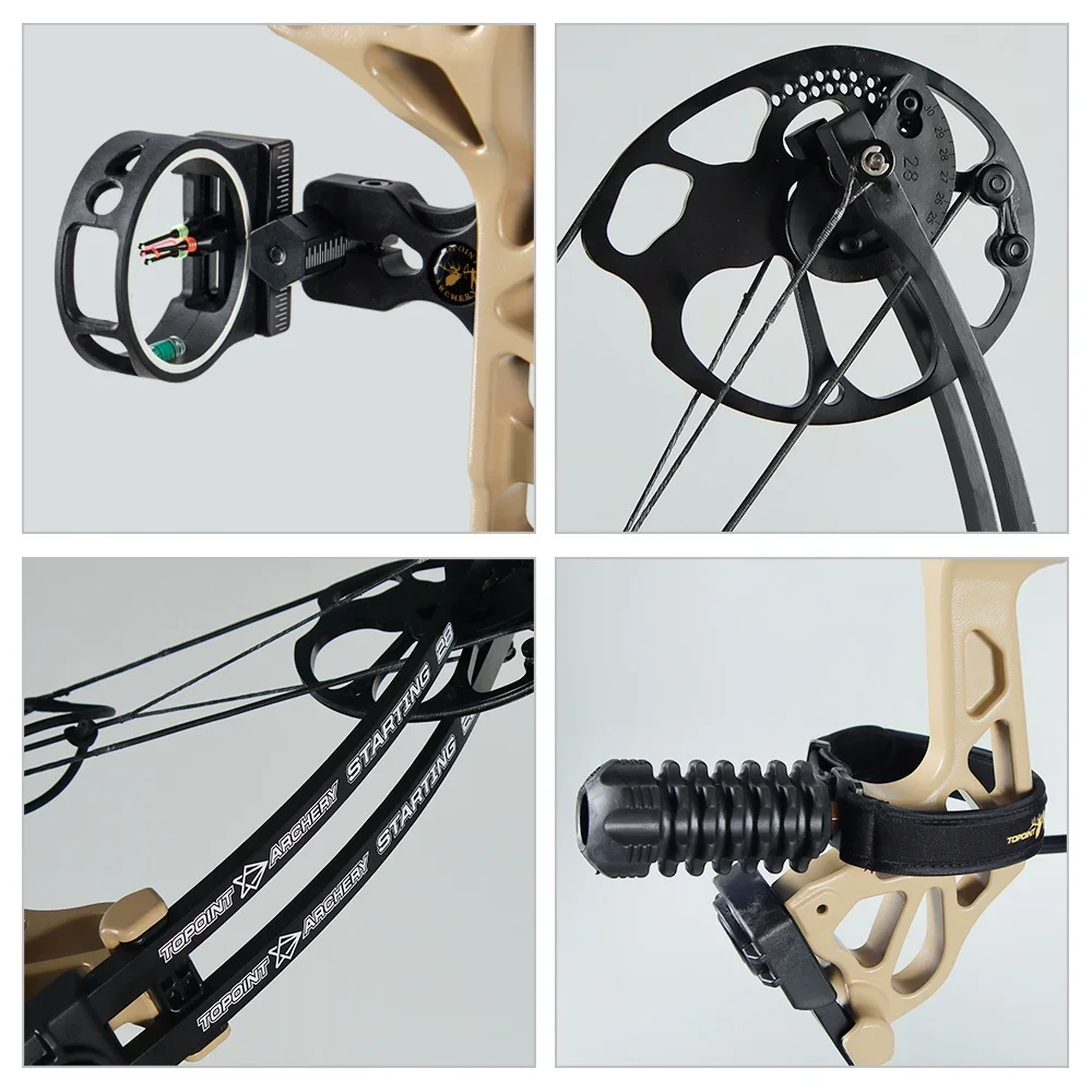 TOPOINT الرماية بدء 28 المبتدئين مجمع القوس قوس الصيد والسهم حزمة DL19-30 "DW19-70lbs قوس الرماية أطقم OEM/ODM