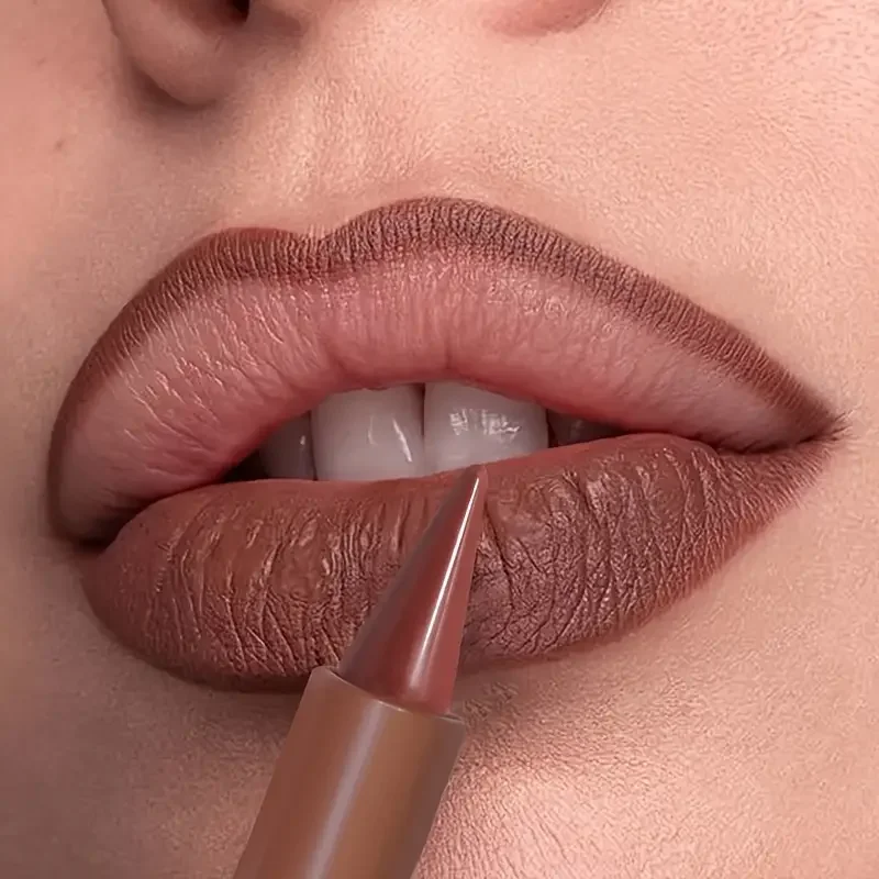 6 Kleur Matte Liner Lippenstift Gradiënt Lip Liner Rood Bruin Lipsticks Potlood Blijvende Waterdichte Lip Stick Sexy Vrouwen Lip Cosmetica
