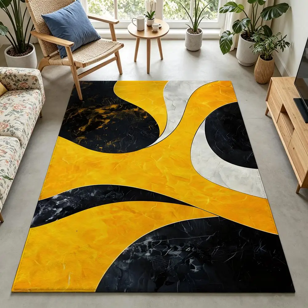 2D 1 Piece Soft, Easy to Maintain, Machine Washable Indoor Rug, Abstract Style, Perfect for Living Room, Dining Room, Bedroom, Hallway, Entryway, Office, Under Dining Table, Modern Rustic Home Decor