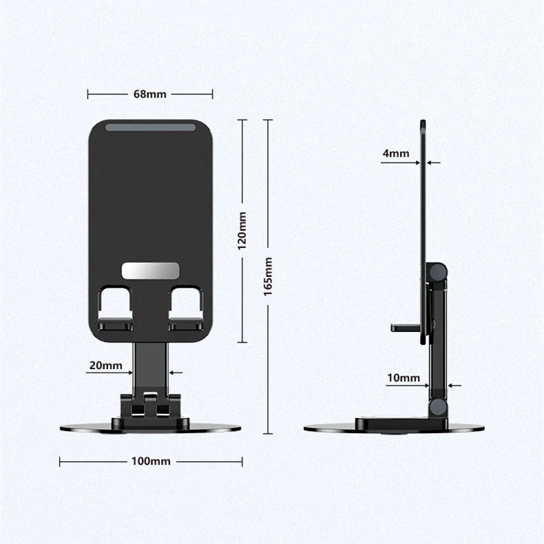 Hot selling：Cust om logo Desktop Mobile Phone Holder Lazy Bracket Folding Abs Tablet Cell Phone Stand Holder