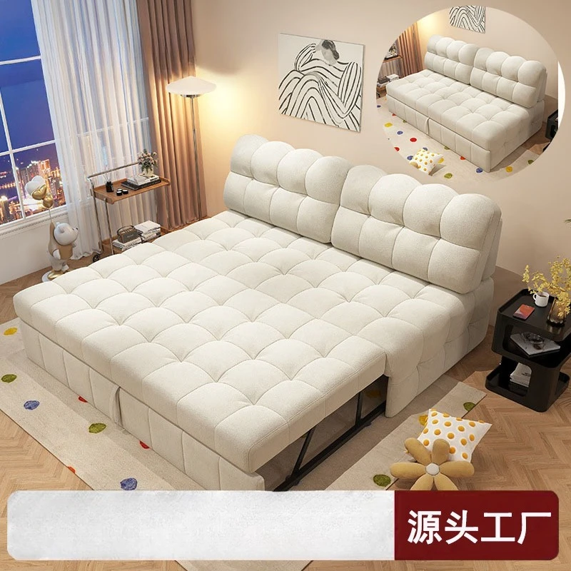 

Customizable new Internet celebrity cream style single sofa bed foldable dual use