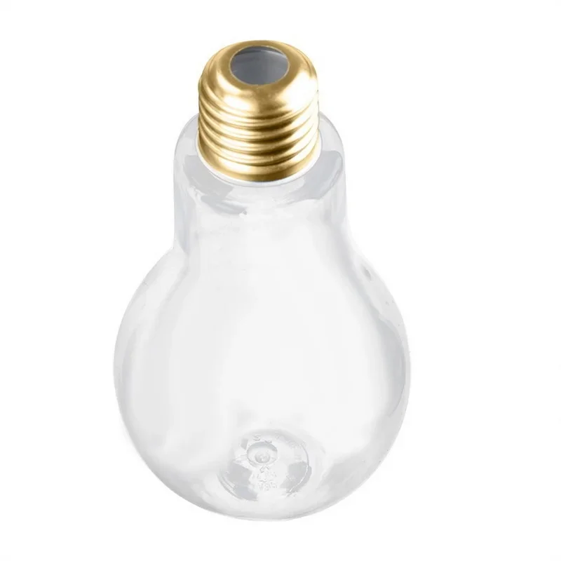 Amazing Design Led Glowing Bulb Water Bottle Brief Cute Milk Juice Light Bulbs Cup Leak-proof