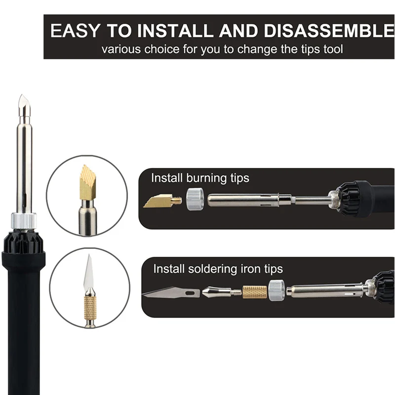 23Pcs Pyrography Tips, Wood Burning Tool Kits Carving Iron Tip for Embossing/Adults/Beginners/Birthday/Wedding Anniversary DIY