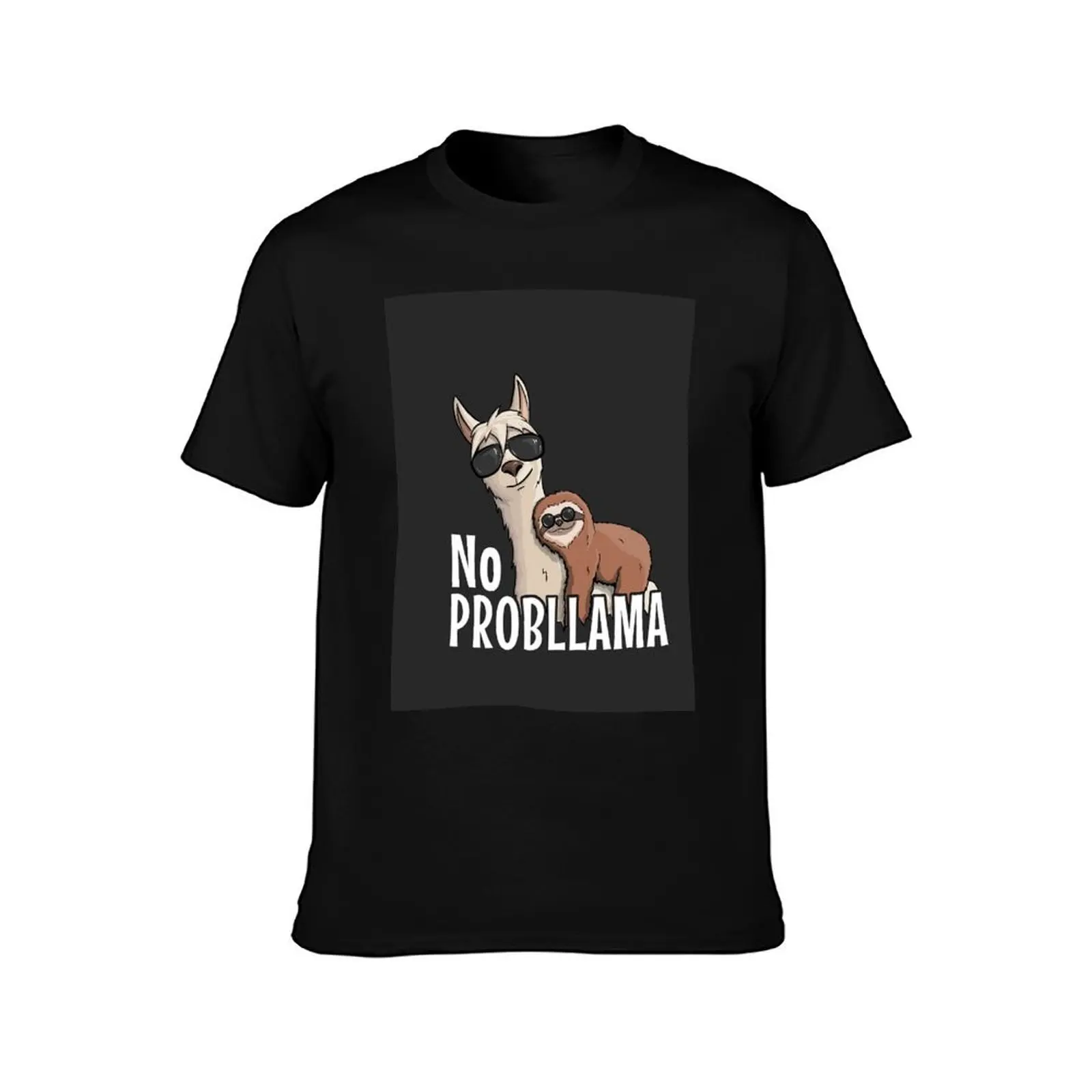 No Prob-LLama Hipster Llama & Sloth With SunGlasses Gift T-Shirt Modern Style Print T-Shirt