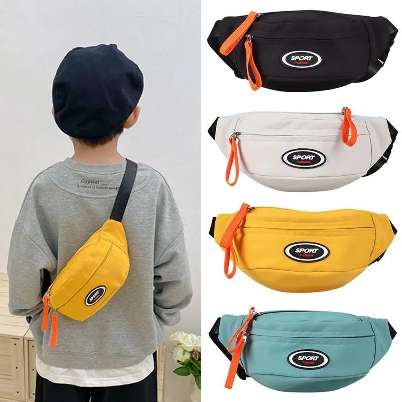 New Fashion Cute Children's Chest Bag One Shoulder Crossbody Fanny Pack Canvas Diagonal Bag Girl Boy Zipper Bag Coin Purse