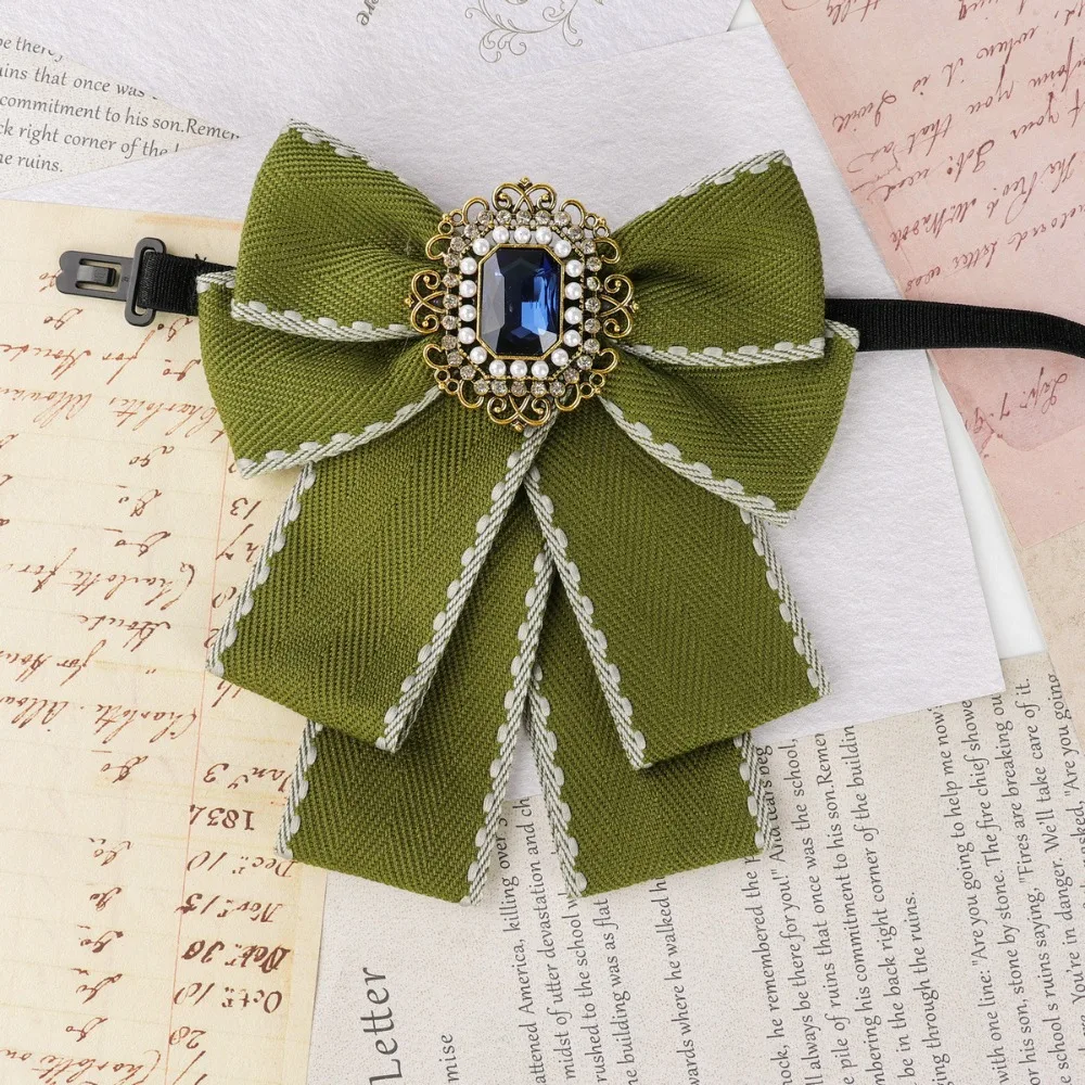 

Solid Color Rhinestone Collar Flower British Style Blue Crystal Gentleman's Bow Tie Adjustable Neck Decoration