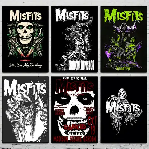 Band M-Misfits Poster Waterproof Self Adhesive HD Art Poster Wall Sticker Bedroom Bar Decor