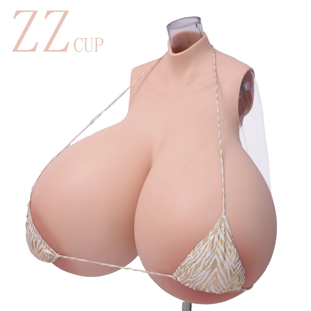 Oetn Realistic Silicone Breastplate Form  Fake Tits Boobs  ZZ  Cup For Crossdresser Cosplay Transgender Drag Queen Crossdressing