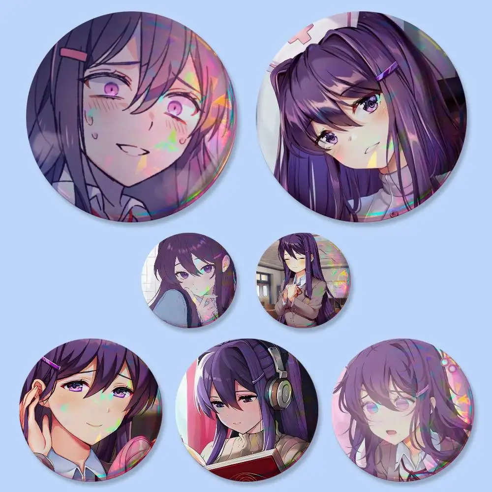 1pc Cartoon Character Yuri Badges 25 32 44 58 75 mm Round Cosplay Pin Bag Decor Fans Collect Friends Gifts Brooch Souvenir