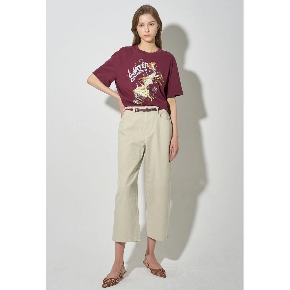 

High Waist Commuter Casual Slimming Jeans Belt Ready to Wear Denim Pants Women's Cotton Stretch Cone ape Light Color