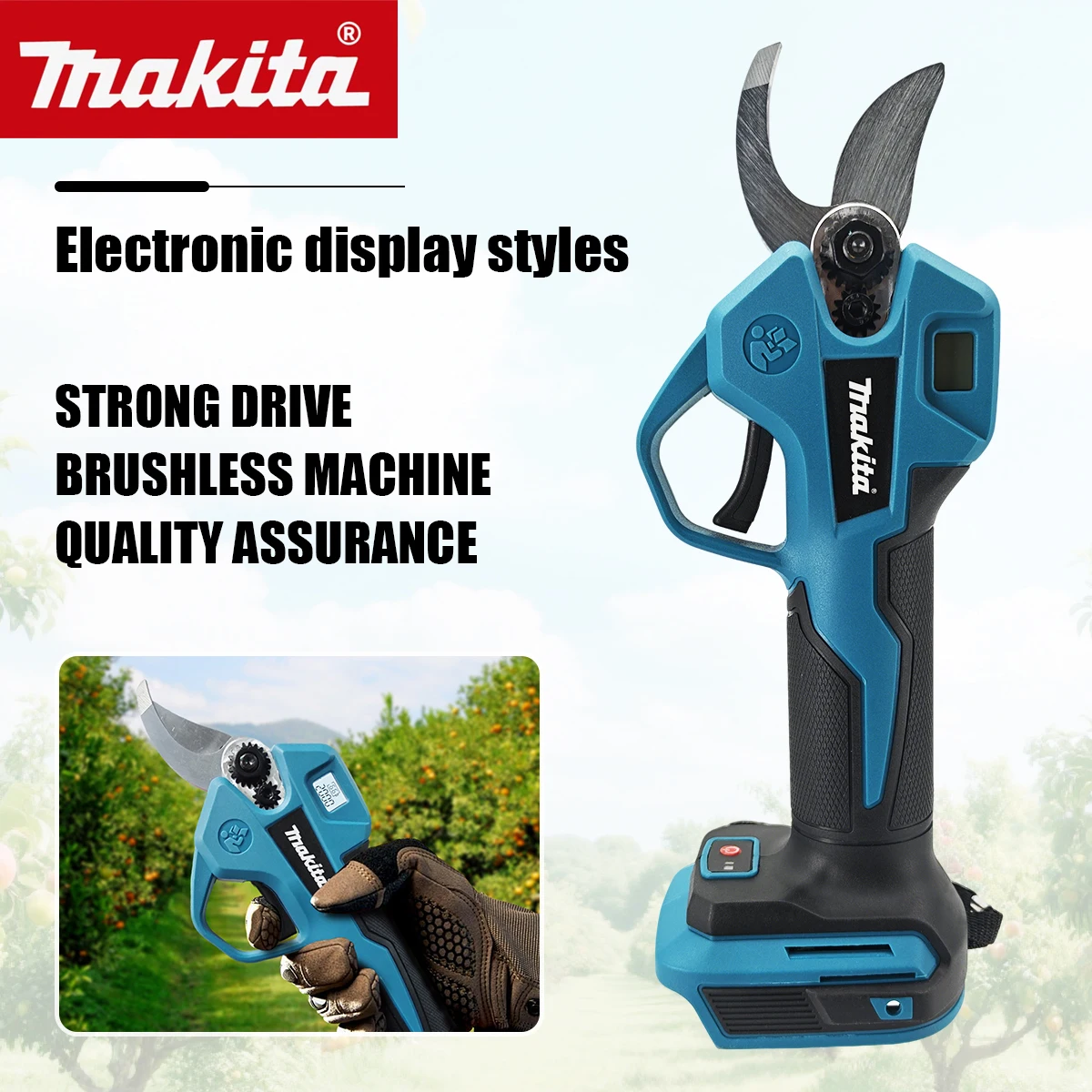 

Makita Brushless Electric Pruner 4 Gears Cordless Handheld Shrub Tree Scissors Garden Cutting Tool