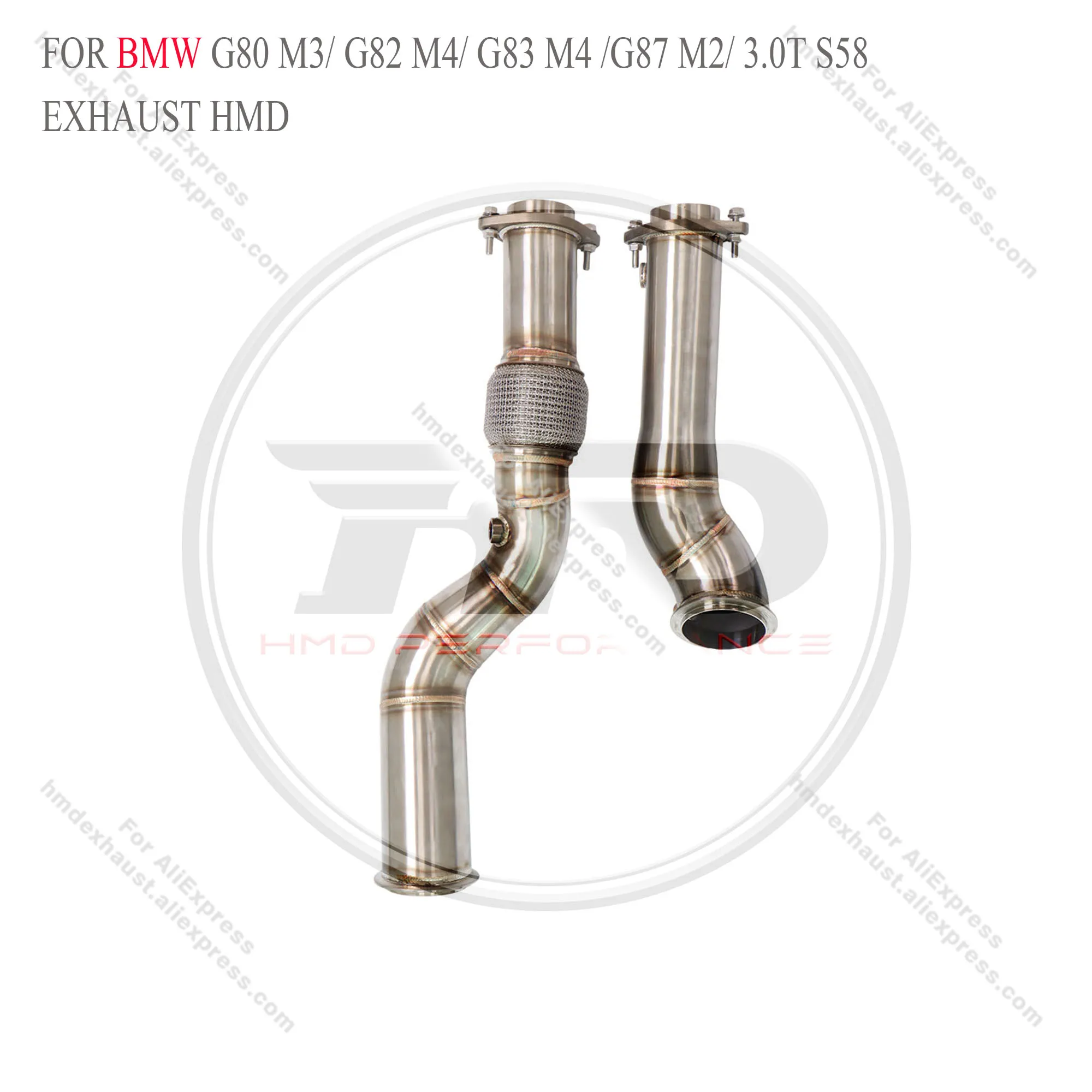

For BMW G80 M3 G82 G83 M4 G87 M2 3.0T S58 HMD Performance Downpipe Exhaust No Heat Shield Certified Quality High Flow