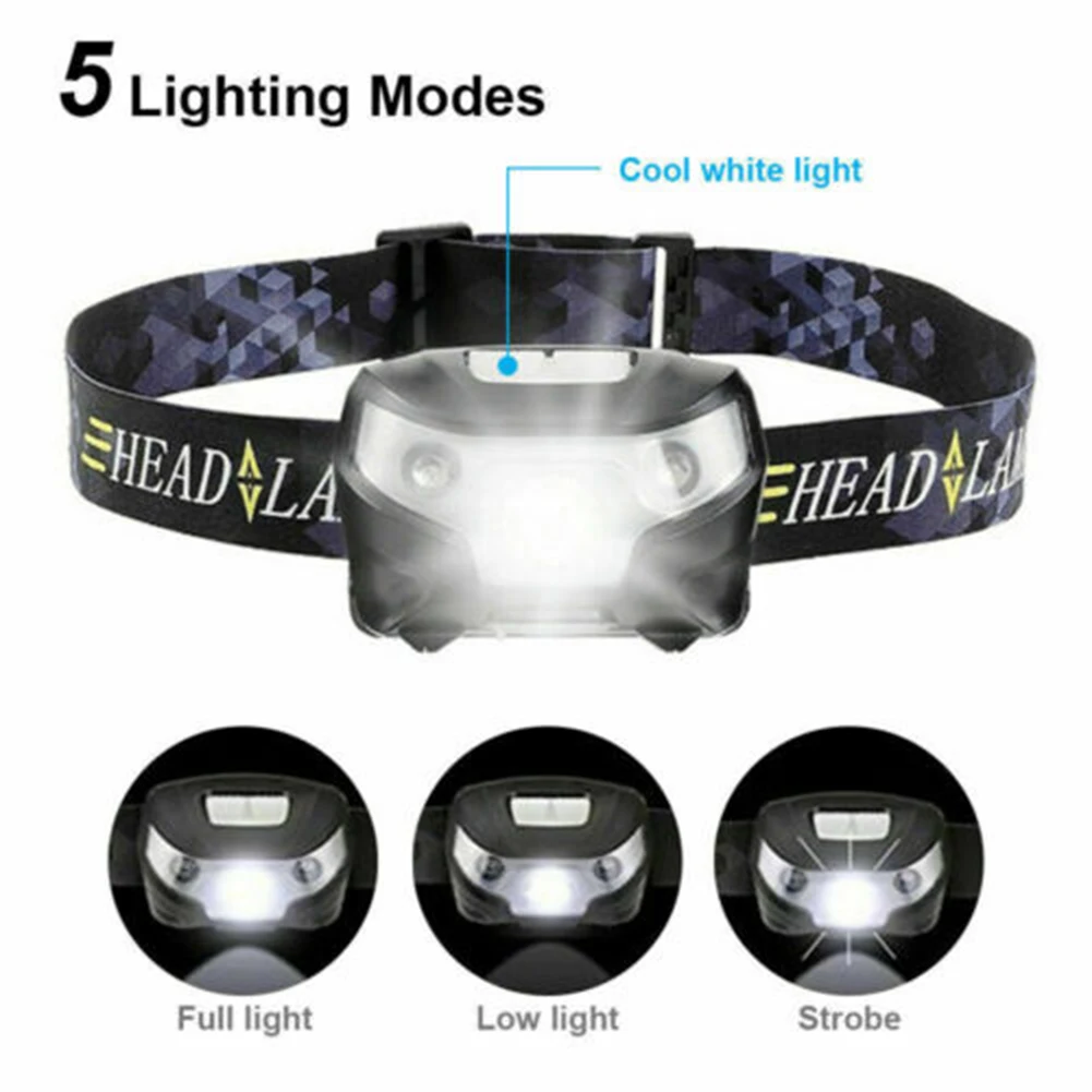 LED Motion IR Sensor Rechargeable Headlight Water Resistant Head Torch-Lamp Cycling Lights Accessories