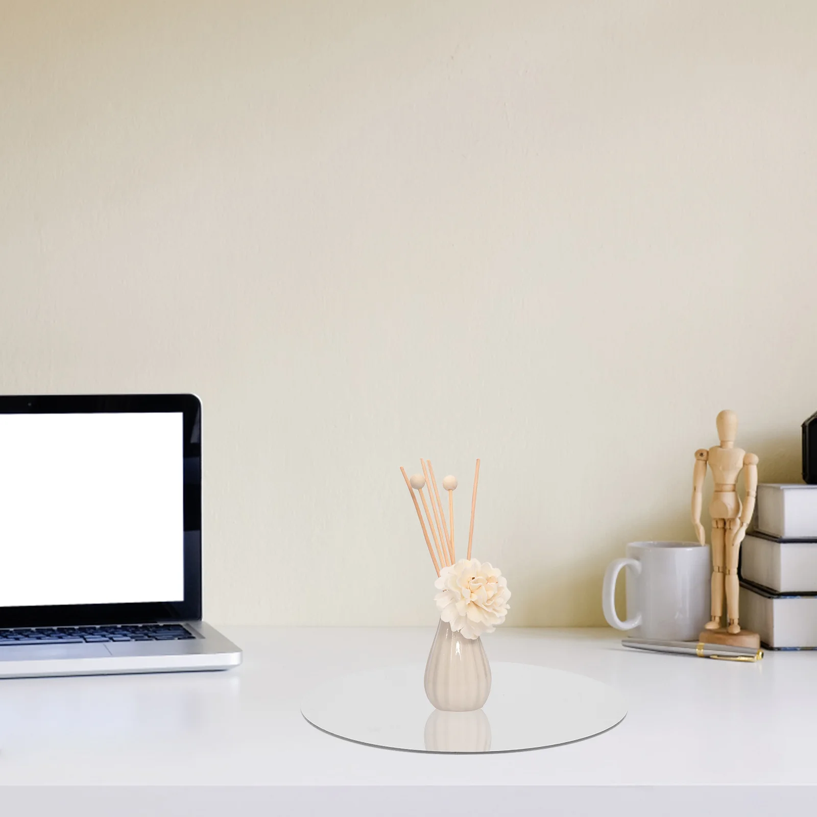 

Mirror Tray Vintage Decorative 20cm Jewelry Organizer Makeup Display Perfume Serving Tray Dresser Vanity Dining Table Decor