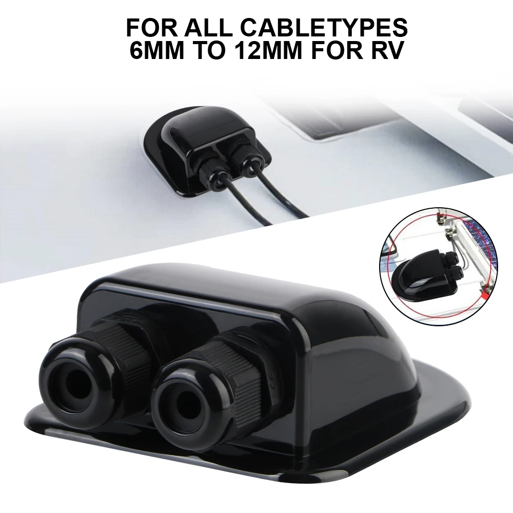 

Caravan Solar Car Junction Box Cable Entry Gland Box Cable Connector Holder RV Yacht Caravan Accessories Roof Wire Entry