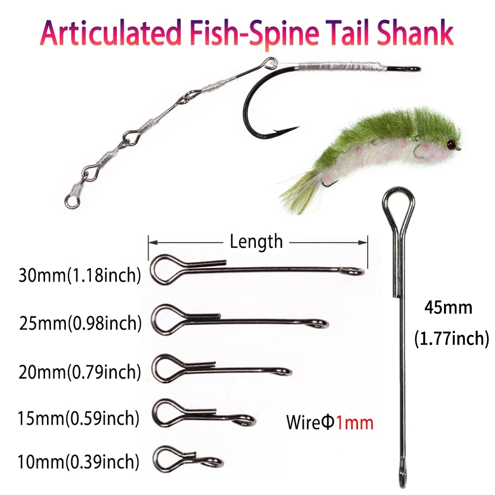 10mm~45mm Chocklett\'s Articulated Big Game Shank Articulated Fish Spine Tail Shank Streamers Finesse Changer Fly Tying Material