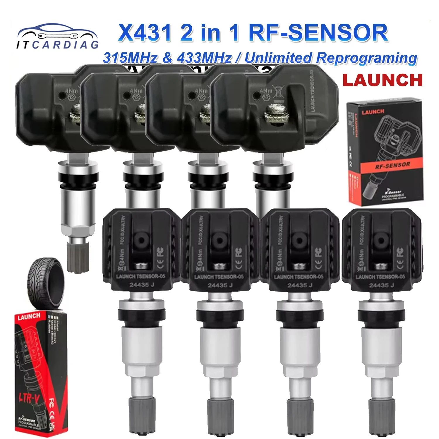 

Новый LAUNCH X431 2 в 1 RF-SENSOR 315 МГц и 433 МГц датчик TPMS инструменты для ремонта шин сканер датчики давления в шинах тестер программирование