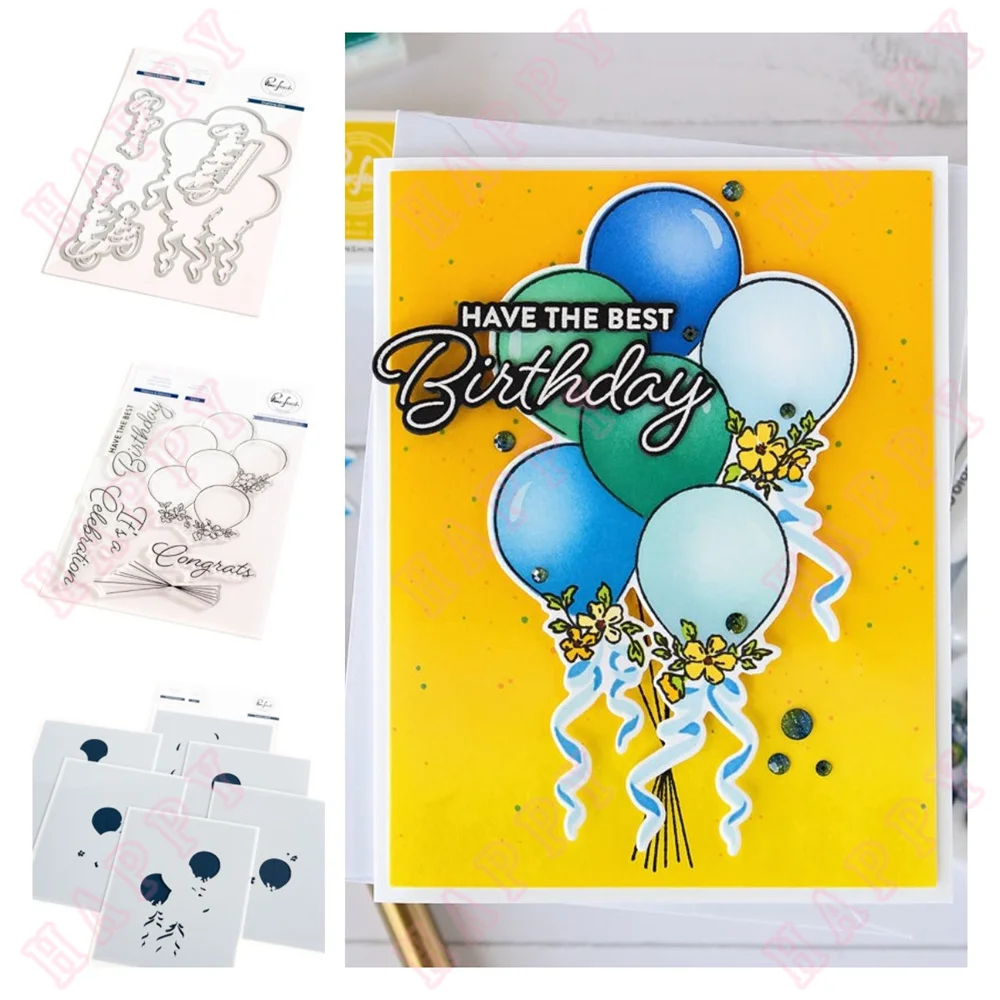 

Stamps Stencils Metal Cut Dies Ribbons & Balloons Decoration For DIY Scrapbooking Diary Album Paper Embossing Handcraft Template