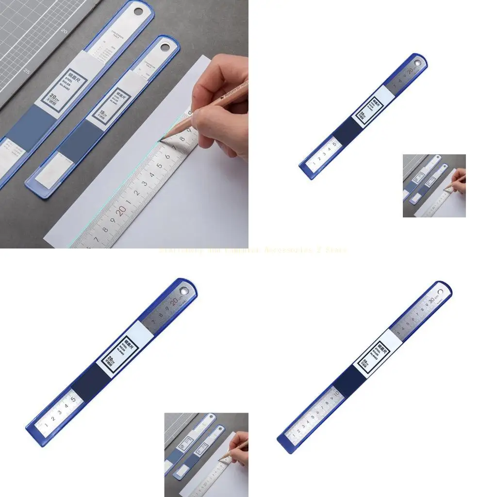 

Metal Ruler Measuring Tools 15/20/30cm Stainless Steel Ruler for Office School