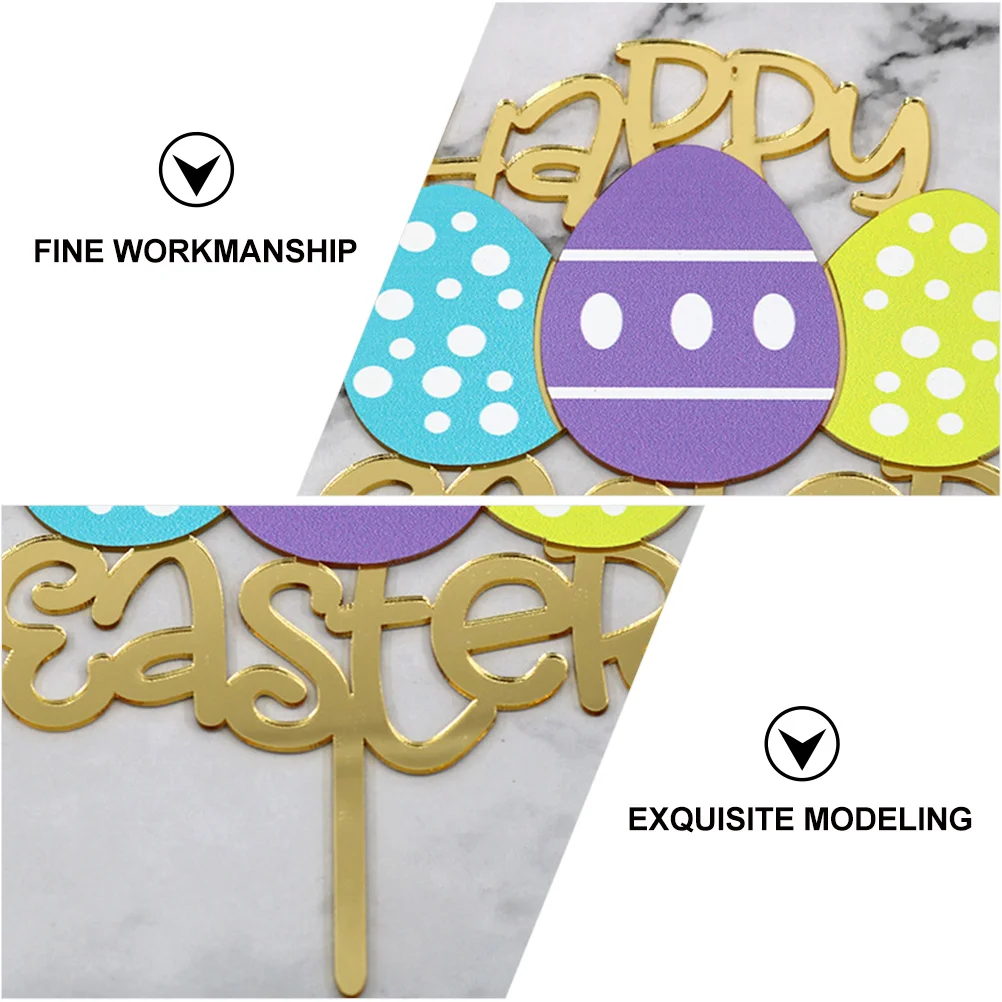 

2pcs Easter Egg Shape Cake Toppers Cute Cartoon Decorative Picks For Cupcake Decoration Happy Holiday Party Supplies