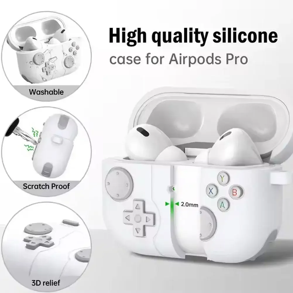 

Soft Silicone Anti scratch Anti Drop Case Suitable For Apple Airpods 4 headset New 3D gamepad Button design earphone case