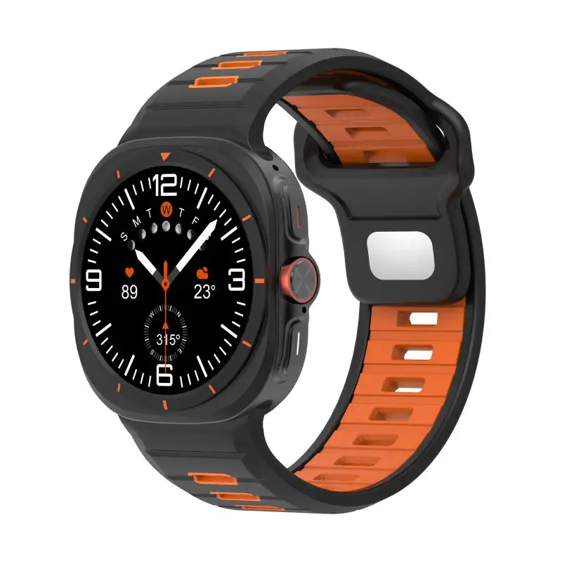 Sportliches Silikonarmband für Samsung Galaxy Watch Ultra2 2026, weiches zweifarbiges Band für Samsung Galaxy 7 Ultra 47mm, nahtloses Uhrenarmband – Detail 10