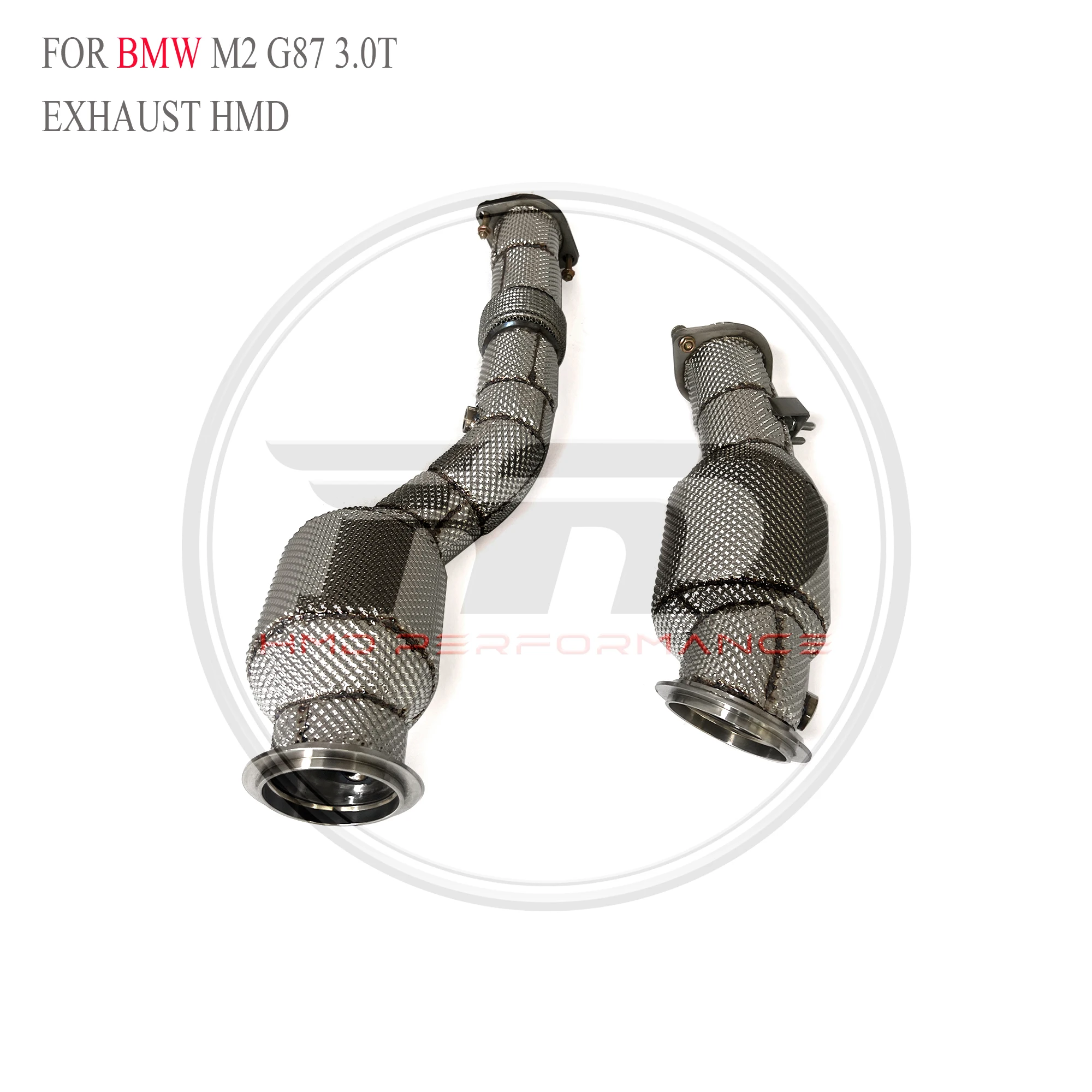 HMD-tubo de bajada de luz sin falla para BMW M2 G87 3,0 T con protector térmico, sistema de escape de alto rendimiento de alto flujo, piezas de automóvil SS304