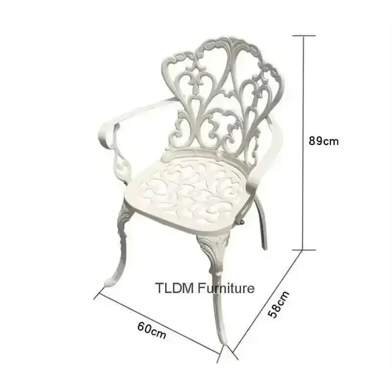 Set Outdoor Cast Aluminum Chairs Tables and Courtyard Garden Urniture Terrace Combination Leisure Metal Round Patio Table p c