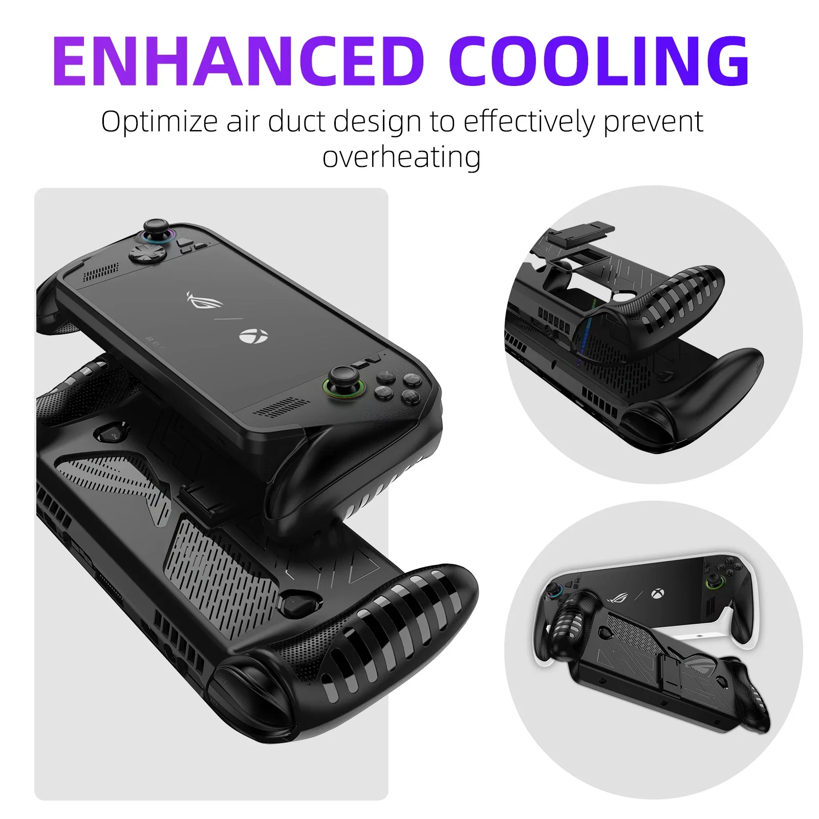 حافظة من مادة TPU لهاتف ROG Xbox Ally / Ally X غطاء حماية مع مسند مقاوم للصدمات ومضاد للانزلاق وملحقات غطاء وحدة التحكم في الألعاب