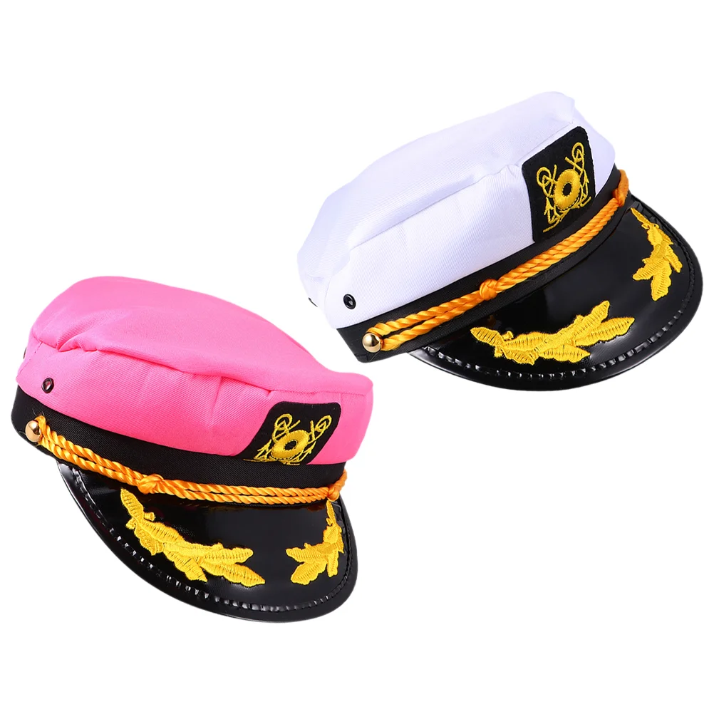 

2 Pcs Party Sailor Hat Portable Hats Sailing Clothing Lightweight Accessories Polyester Captains for Outdoor