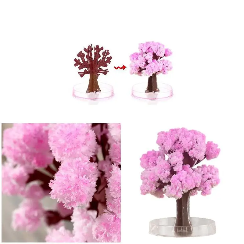 Growing Tree Paper Sakura Crystal Trees Desktop Cherry Blossom New DIY Growing Tree Paper Trees Desktop Decoration Novelty Toy