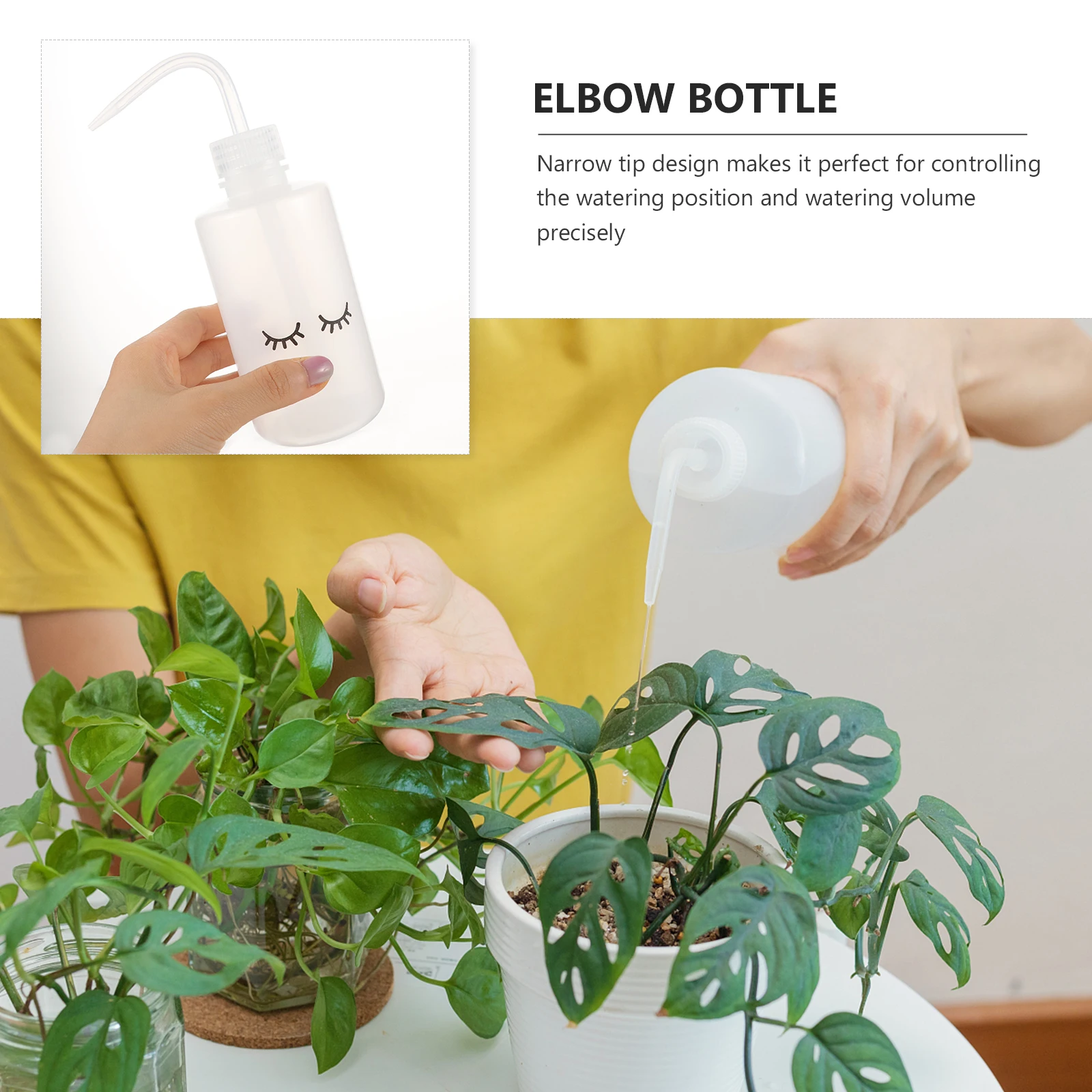 

4pcs Eyelashes Cleaning Bottles Squeeze Portable Flower Watering Plastic Wash Bottles For Tattoo Gardening Bend Mouth Empty