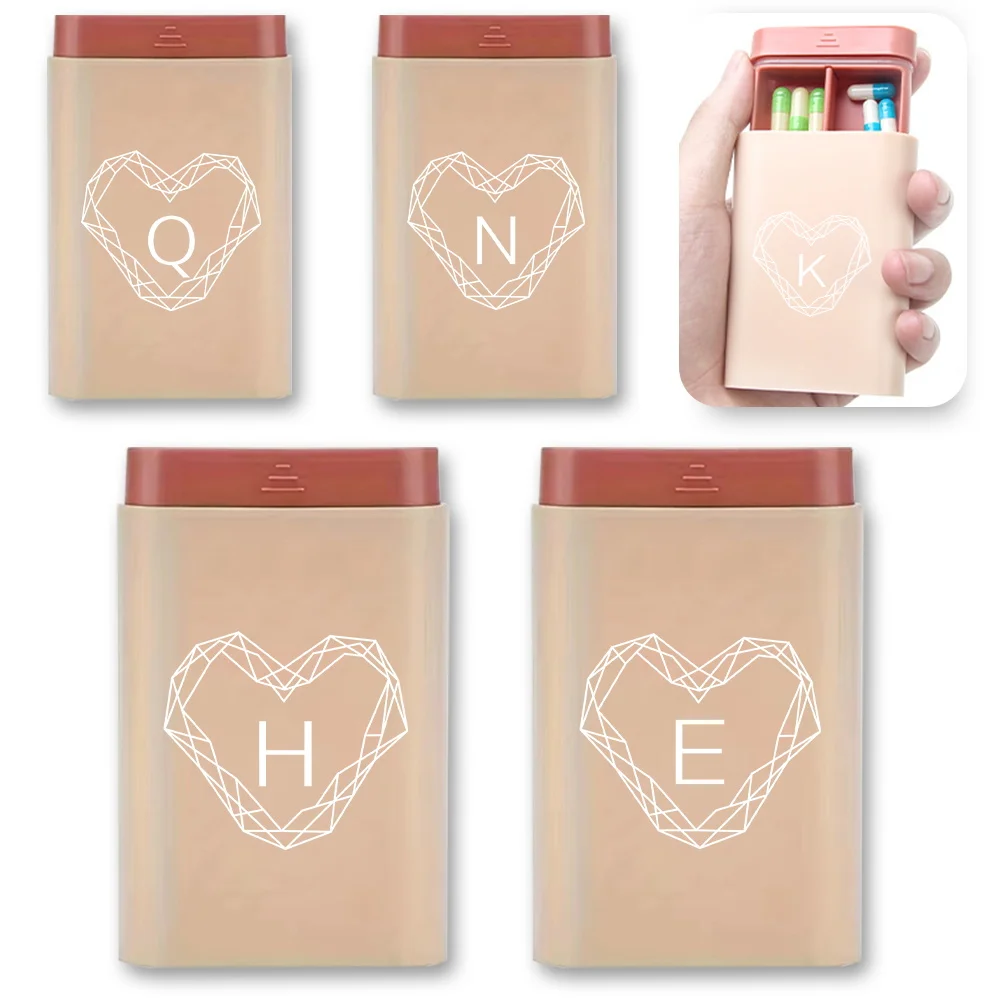 

Portable Pill Case Tablet Storage Container Weekly Medicine Pill Organizer Holder Drug Box Dispense Daily Diamond Letter Pattern