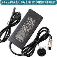 54.6V 2A Charger for 48V Lithium Battery  Skywalker 8S,Evercross H5,Kugoo M4/X1/M4 Pro,GX16/M16 3 Prong Connector Power Adapter