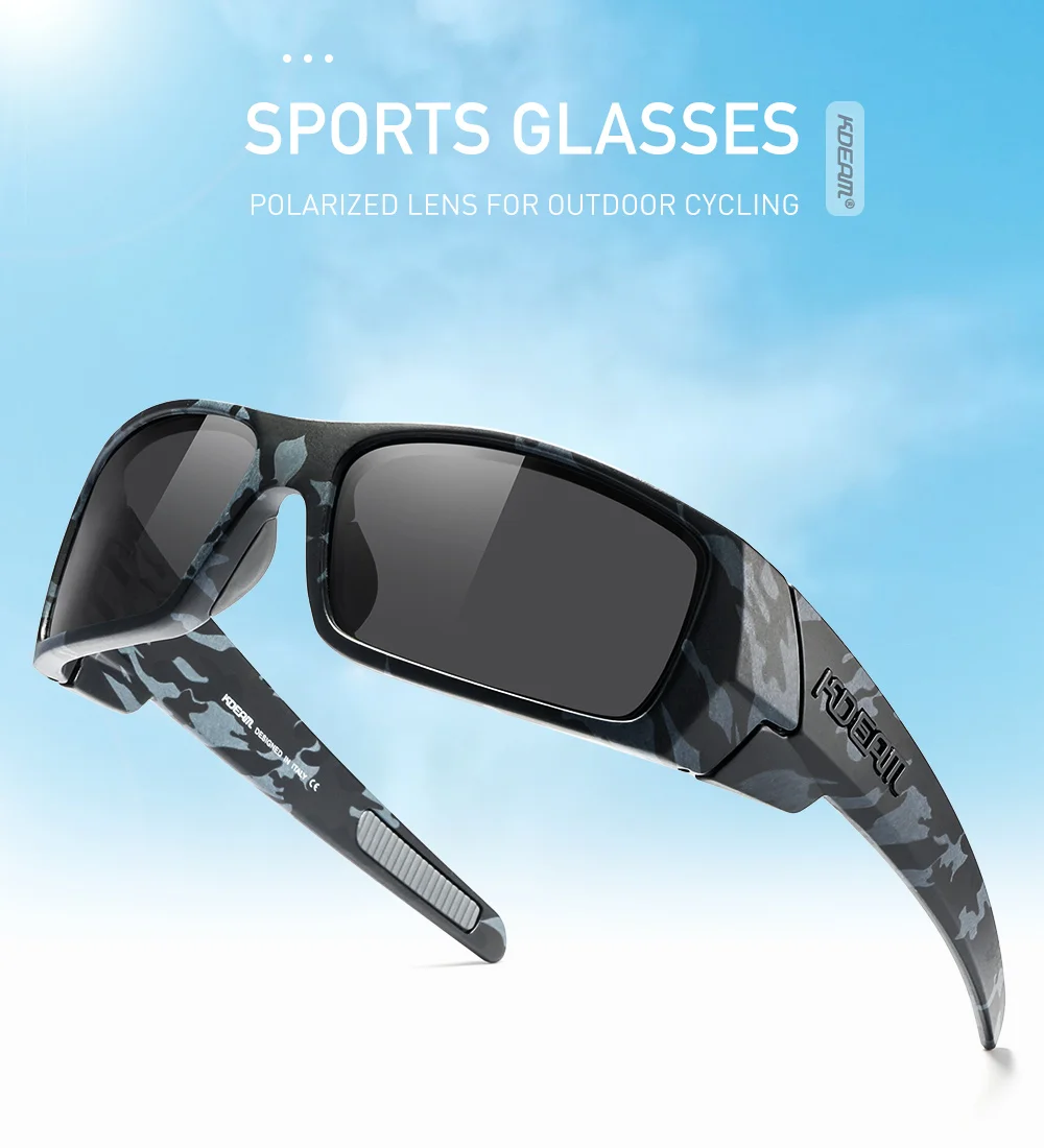KDEAM Angel-Sonnenbrille für Herren mit komplett schwarzem Design, langlebiges Material, photochrome und nächtliche Sonnenbrille, Totenkopf-Etui – Detail 1