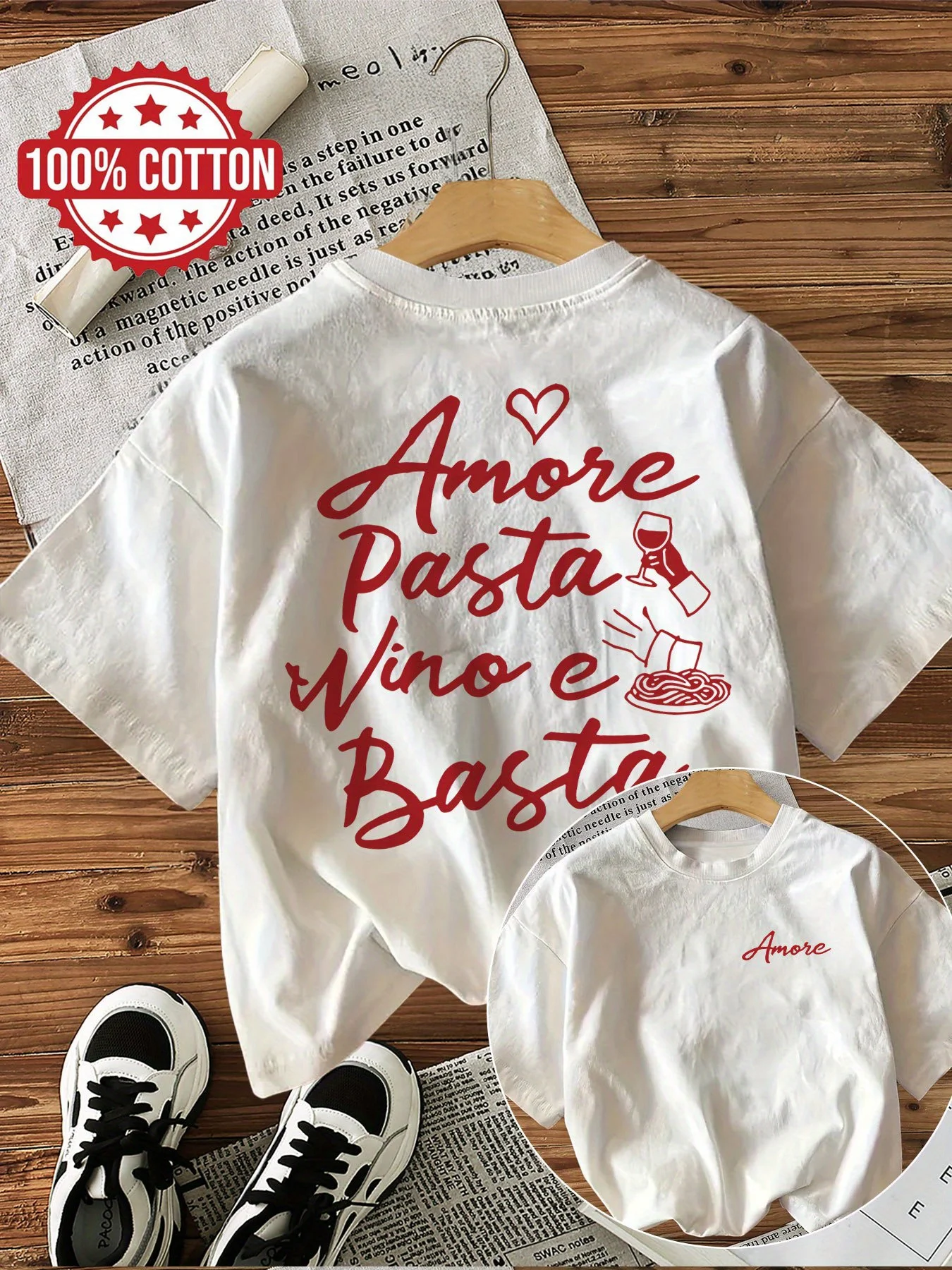 Loose 100% Cotton Women's Casual T-Shirt with