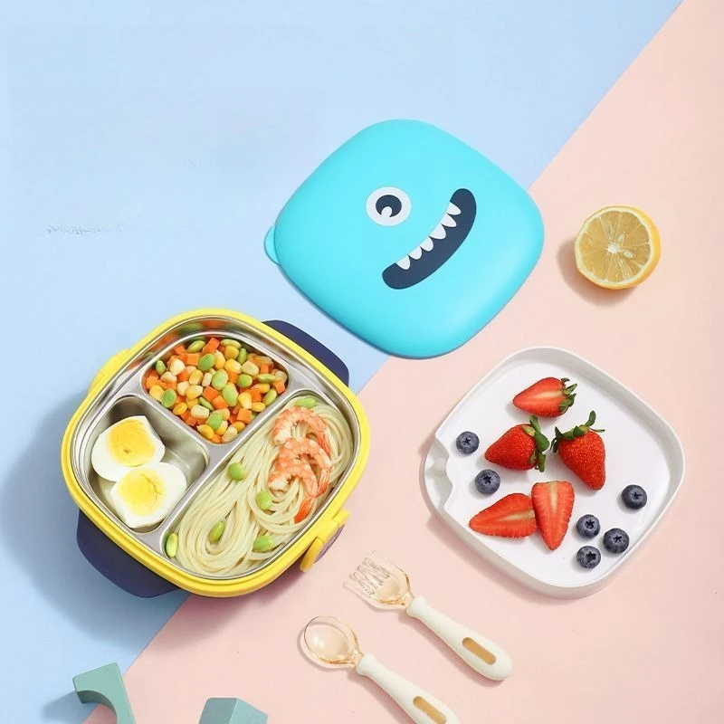 

Insulation bowl with lid Children's plate 1 to 3 years old 316 stainless steel complementary food bowl