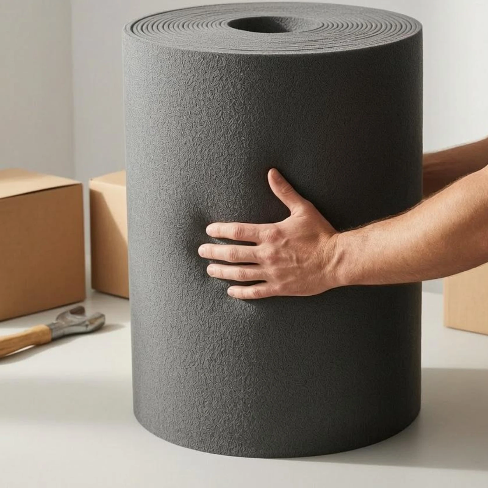 EPE Foam Roll Shock Absorbing Pearl Cotton Roll Pearl Cotton Foam Sheet Black Packing Material Lightweight for Storage